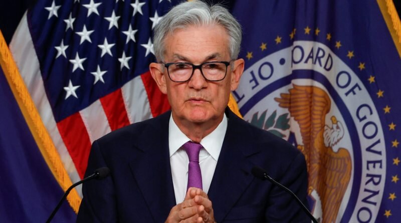 U.S. Federal Reserve Chairman Jerome Powell holds a press conference after the release of the Fed policy decision to leave interest rates unchanged, at the Federal Reserve in Washington, U.S, September 20, 2023. REUTERS/Evelyn Hockstein