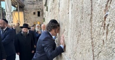 Milei cries at Wailing Wall in Israel